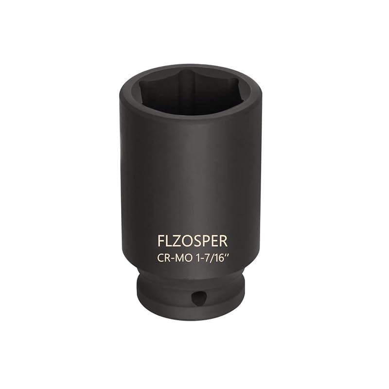 Soquete de impacto para porca de eixo FLZOSPER, encaixe de 19,05 mm, abertura de 36,5 mm, 6 pontos, aço 42CR-MO