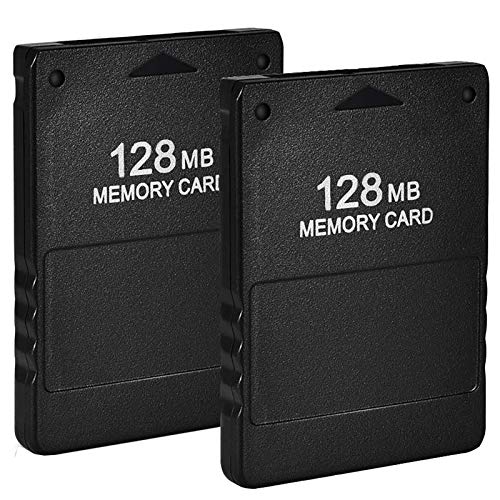 Braylin 128MB High Speed Memory Card for Sony PS2, Compatible with Sony Playstation 2, Pack of 2