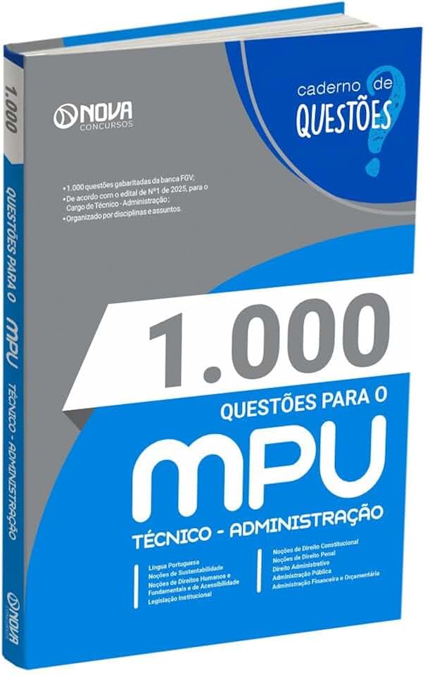 Livro 1.000 Questões Gabaritadas para o Mpu - Técnico - Administração