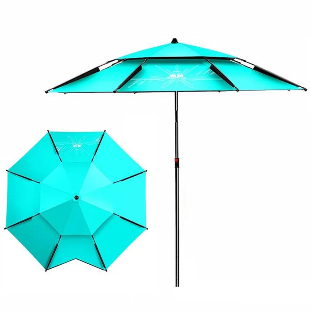 EMENAR Sombrilla De Playa Ajustable De 360 °, Sombrilla De Playa Parasol De Pesca Portátil Con Ancla De Arena, Sombrilla Playa Grande Antiviento 200/220/240/260cm (Color : Blue, Size : 260cm/8.5ft)
