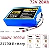 72V 20Ah E-Bike Lithium-Ion Battery Pack with Charger for 1000W Electric Bicycle Motor (XT60 Plug) - 20S4P Lithium Ion for Scooter and E-Bike Use #1
