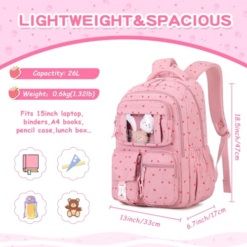 Image of PIG PIG GIRL Kids Backpack for Girls School Bags for Middle School Students Book Bag for Elementary Primary School