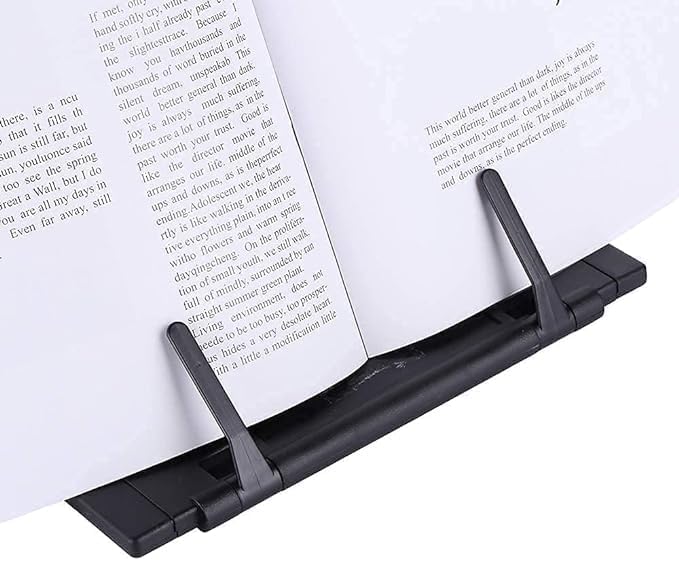KANDPAND Metal Typing Book A4 Letter Music Book Tablet Office, with Paper Clip and Line Guide Desk Holder for Hands-Free Reading Stand Holder for Books Document Draft Reader Paper Stand, Black 1