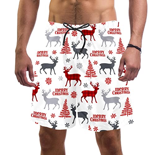 Maillots de bain hommes JDEZ à motif de cerf de Noël et séchage rapide