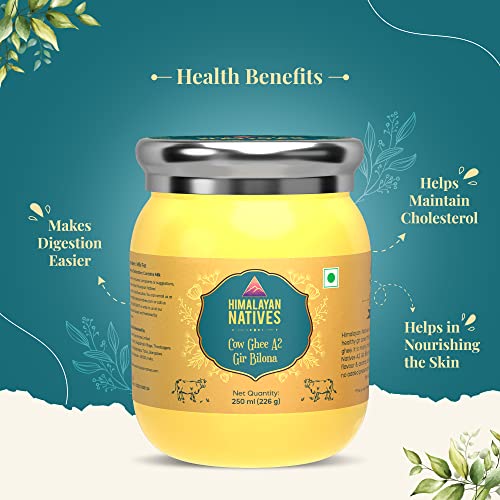 Image of Himalayan Natives A2 Gir Bilona Cow Ghee 250ml | 100% Pure and Natural | Traditional Bilona Method | Curd Churned | Grass-Fed Desi A2 Gir Cow Ghee | Rich In Taste & Aroma