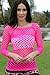 TD Collections Women's Elastic Nylon-Spandex Long Sleeve Fishnet Layer Blouse Top (One Size (S.M. L), Neon Pink)