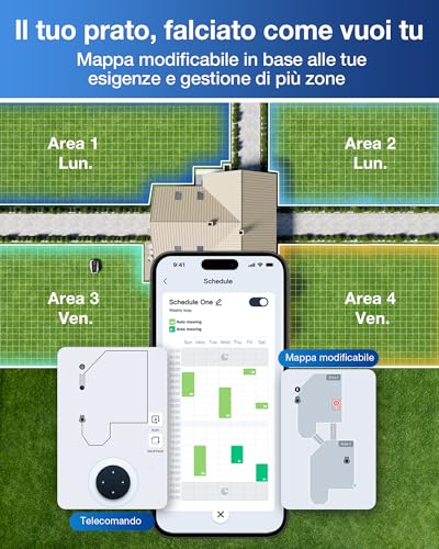 ECOVACS Goat O600 Mähroboter ohne Begrenzungskabel, 600 m², RTK+Vision-Navigation, Rasenmähroboter, KI-Hindernisvermeidung, App Steuerung, passiert 0,7 m schmale Stellen