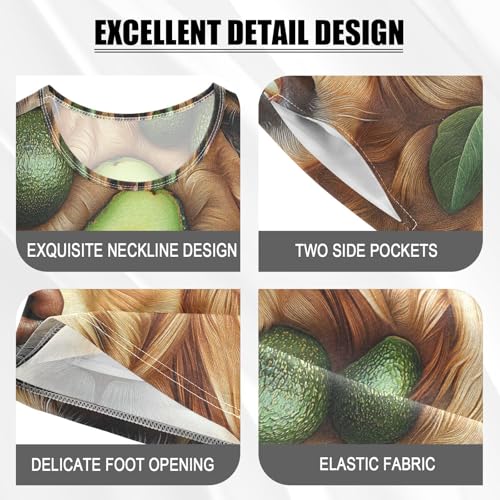 ALAZA Puppy Dog Avocado Pajamas Set Short Sleeve Cotton Sleepwear Summer Pjs 2 Piece 5-14Y4