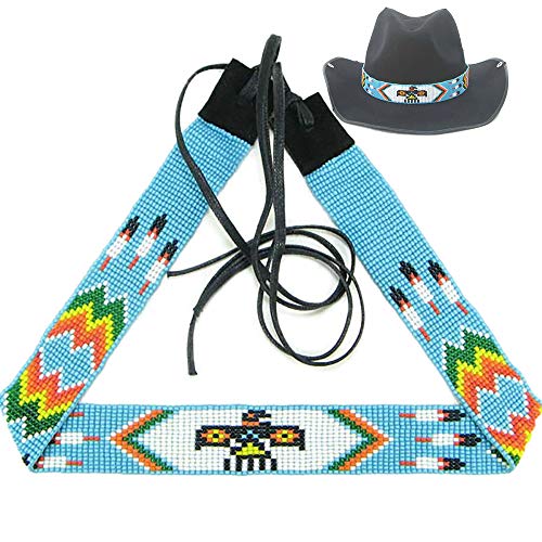 Image of Cowboy Western Beaded Hat Band Rodeo Style Handmade