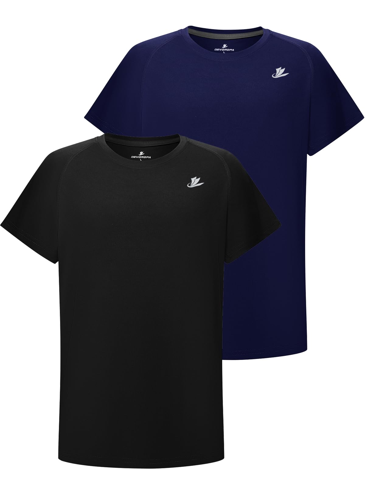 DEVOROPA Youth Boys Compression Shirt Long/Short Sleeve Football Baseball Undershirt Quick Dry Kids Sports Baselayer Crewneck