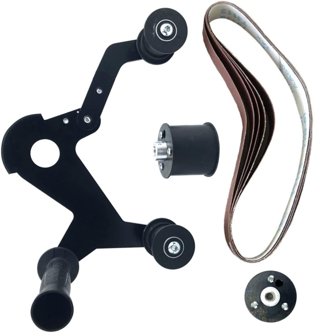 NUOBESTY 1set Handheld Sander Polishing Attachment Portable Belt Sander Tool for Tube Grinding Easy to Use Grinding Protective Cover Included