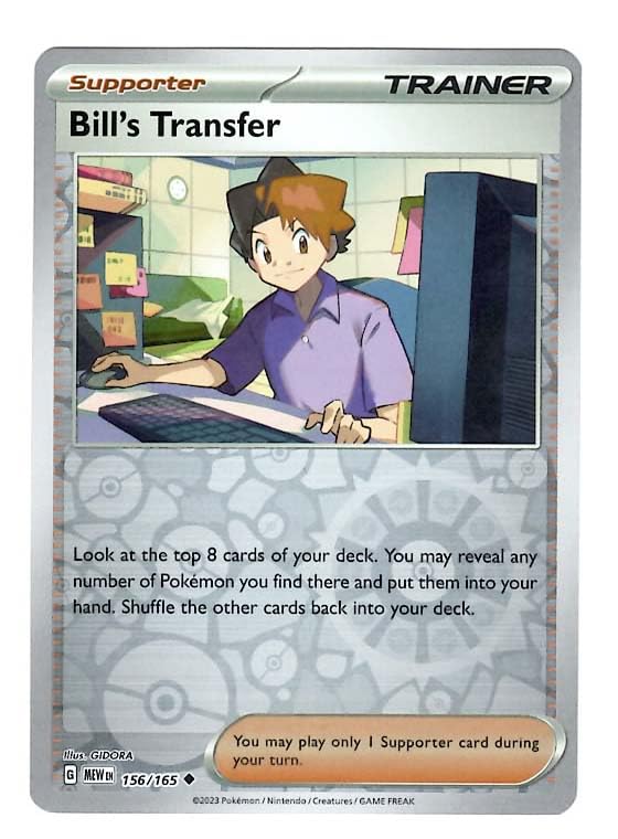 Amazon.com: Pokemon - Bill's Transfer 156/165 - Pokemon 151 - Reverse Foil 