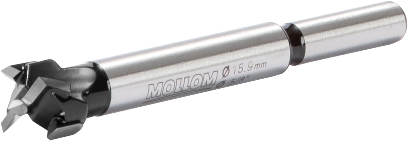 MOLLOM 5/8" (15.9mm) Forstner Drill Bit for Precise Woodworking with Durable YG8 Carbide Thickness of 1.7mm,This Hinge Cutter Tool is Ideal for Hard Wood, Plastic, Plywood.