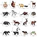 RCOMG 16pcs Forest Animal Baby Figures - Woodland Creatures Miniature Set, Cake Toppers, Educational Birthday Gifts for Kids & Toddlers