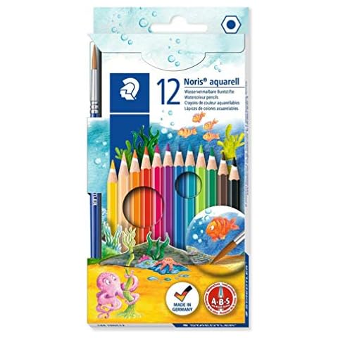 Colored pencil 12-color water-soluble brush set for children and students Cover