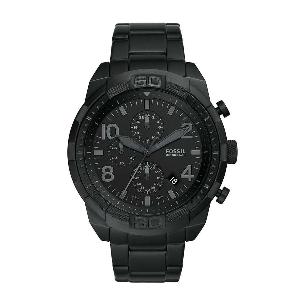 Fossil Bronson Watch for Men, Quartz Chronograph Movement with Leather or Stainless Steel Strap