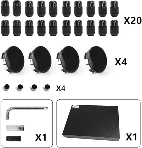 Miniatura 6 de MUGE RACING Tesla Model 3 Y - Kit de tapa de cubo central de rueda, kit de tapa de rueda central, tapa de tuerca de neumático, tapa de válvula de
