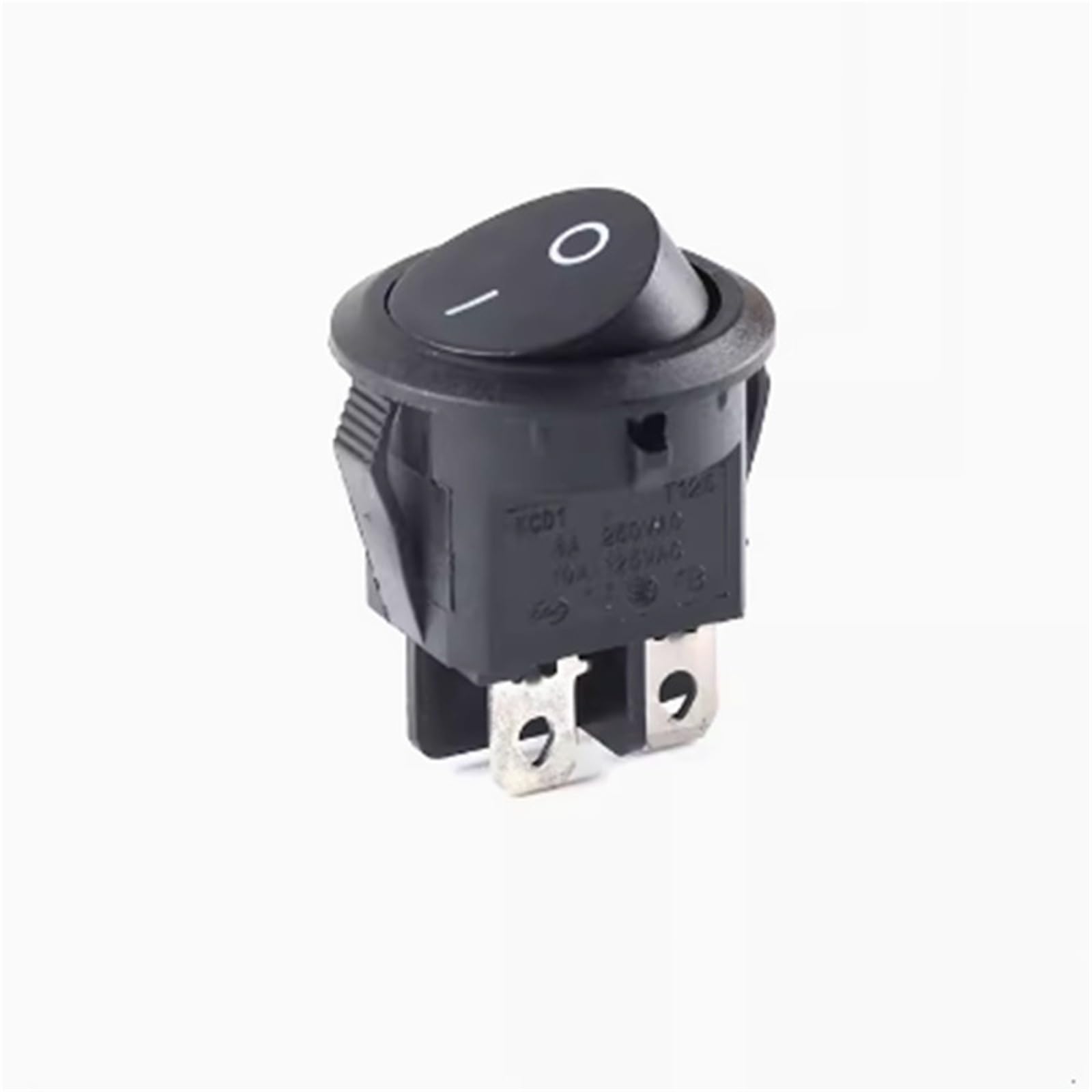 Interruptor de balancín cuadrado 6A 250V con botón redondo negro para proyectos DIY 3