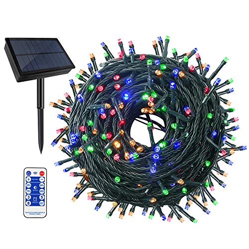 VTECHOLOGY Solar String Lights Outdoor 170 FT 500 LED Christmas Lights, Waterproof 8 Modes Home Garden Wedding Holiday Party Christmas Decor LED Fairy Lighting (Multicolor )