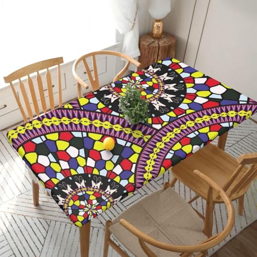 Nappe rectangulaire bohème colorée élastique contre le vent table - 3