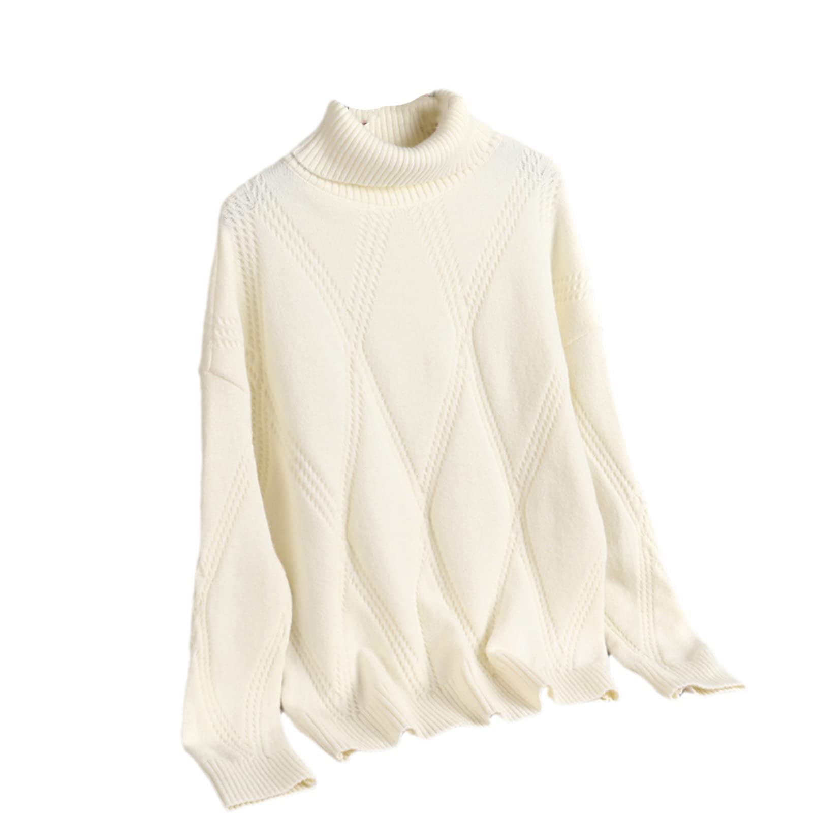 Zimowy gruby damski sweter pulowery z długim rękawem golf dzianinowy sweter top