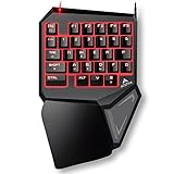 ACEPHA T9 Pro Gaming Keypad Gameboard with Programmable Keys 7 Color LED Backlit, 16-Keys Rollover, Key Layout and Anti-Fatigue Wrist-pad