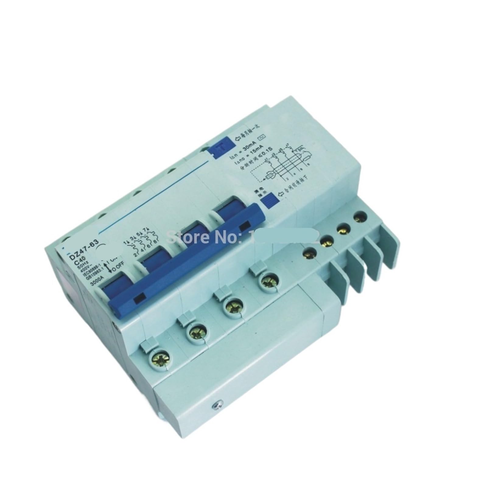 Disjoncteur différentiel DZ47LE 4P évite les pannes et fuites électriques 400V