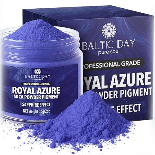 BALTIC DAY Royal Azure Blue Mica Powder 2 oz (56g) – Shimmering Blue Pigment for Epoxy Resin, Soap Making, Candle Dye, Slime, Nail Art, Bath Bombs, Acrylic...