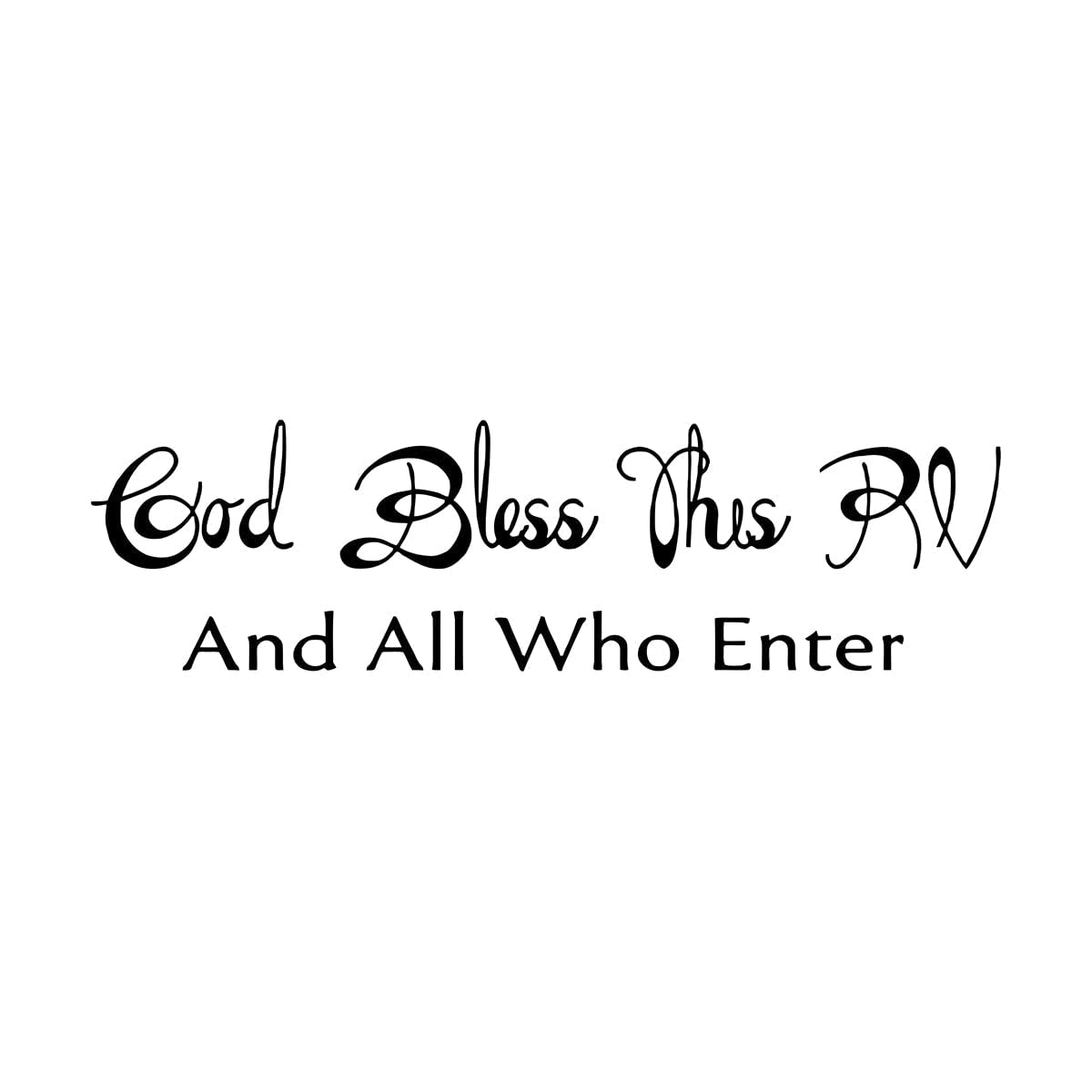 Lzhouting Wall Stickers 5532 God Bless This Rv And All Who Enter Camper Decal Sticker Suv Motorhome Welcome Quote Home Small - 16X56cm