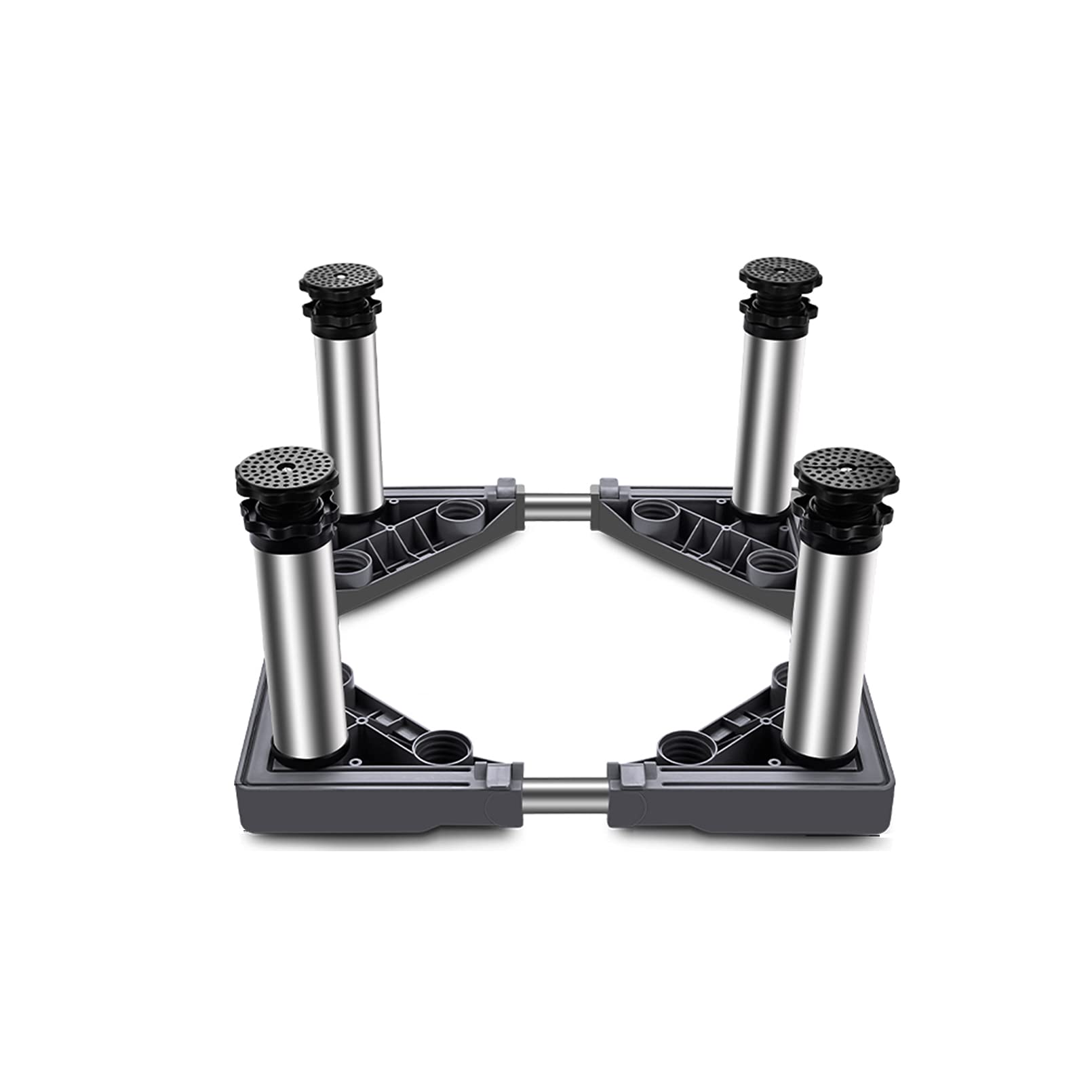 Soporte para base de lavadora ajustable de 4/8/12 patas para trabajo pesado Soporte para refrigerador y congelador Soporte longitud/ancho ajustable 43-65 cm Secadora Base para lavadora - 400 kg (gri