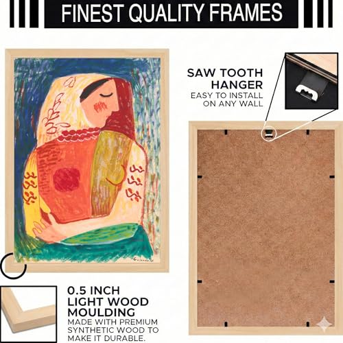 Image of BLINKART Vintage Illustration Aesthetic Modern Art Walls With Frame | Natural Wood Texture | Living Room Bedroom Office Wall Decoration | Poster Home Decor Frames Wall Bedroom | 12x8 Inches (D397)