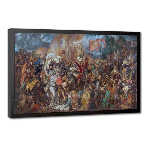 Impression sur toile Bataille de Grunwald Jan Matejko 20x30 cm décor bureau