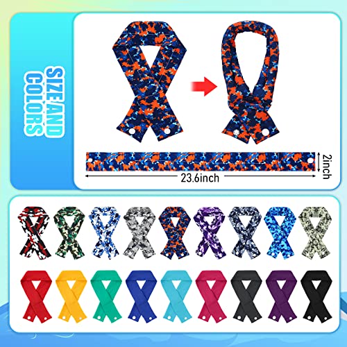 Leumoi 18 Pcs Cooling Neck Wrap With Button Cooling Bandana Ice Cool Scarf Neck Tie Soaked Around Neck Cooler For Women Men Kids Hot Weather Summer Heat Outdoors, 18 Colors #TOP3