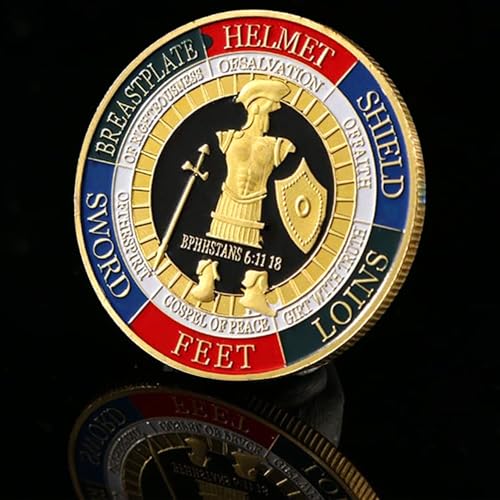 Moneda conmemorativa Armor of God Challenge Coin miniatura 4