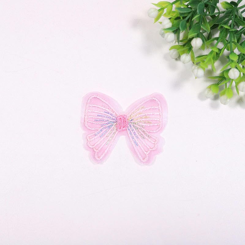 Parches de Bordado 30 Parches de Ganchillo pequeños Mariposa 4,7 x cm, Bordados for Planchar, Apliques Chinos for Ropa, for Coser en Vaqueros y Chaquetas(White)