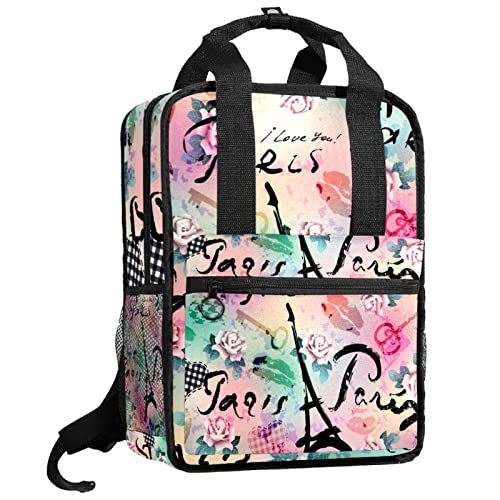 Sac à dos ergonomique Tour Eiffel rose pour éviter le mal de dos