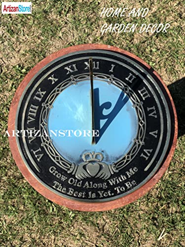 ARTIZANSTORE Brass Sundial Grow Old with Me Large - Thumbnail 3