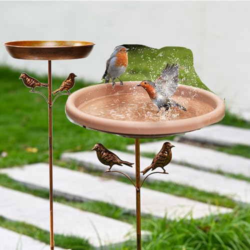 Frostsichere Vogeltränke aus Metall mit Anti-Rutsch-Boden, winterfest für Outdoor-Garten-Festtier-Enthusiasten
