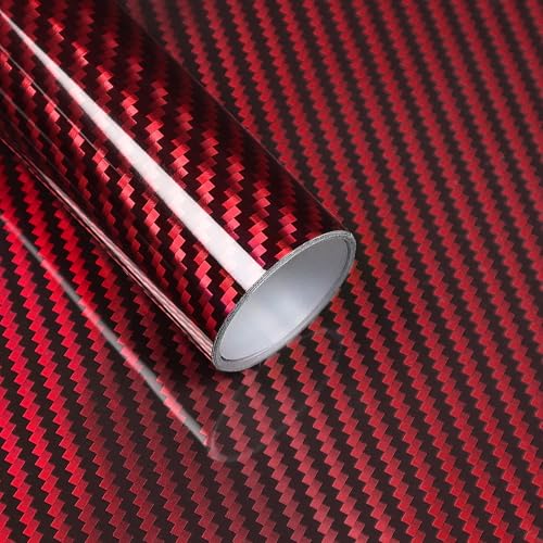 Film vinyle holographique autocollant carbone rouge brillant pour covering voiture 3m
