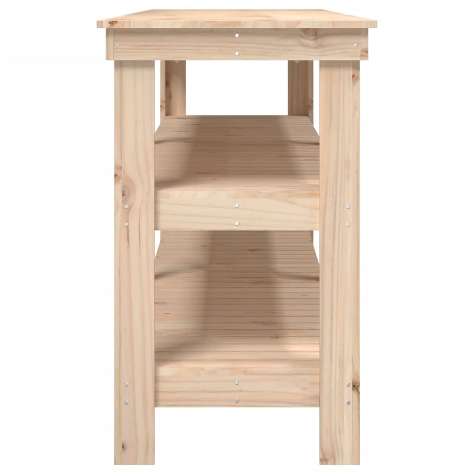 BaraSh Banco da Lavoro 181x50x80 cm, Legno Massello di Pino, Marrone Chiaro, Senza Finitura