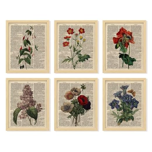 Vintage Floral Botanical Wall Art Print Set