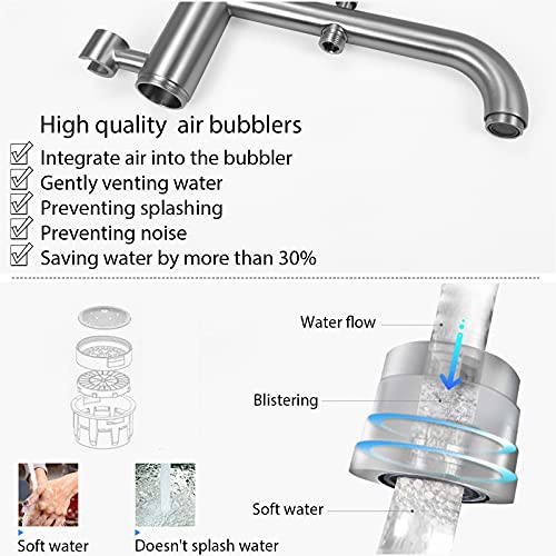Kaphome KHFB01U Freestanding Bathtub Faucet Brushed Nickel,Stainless Steel Freestanding Floor Mounted Tub Filler,Bath Tub Faucet thumb #4