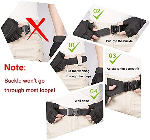 JUKMO Tactical Belt, Military Hiking Rigger 1.5 inches Nylon Web Work Belt with Heavy Duty Quick Release Buckle (Black, Medium) — view 7