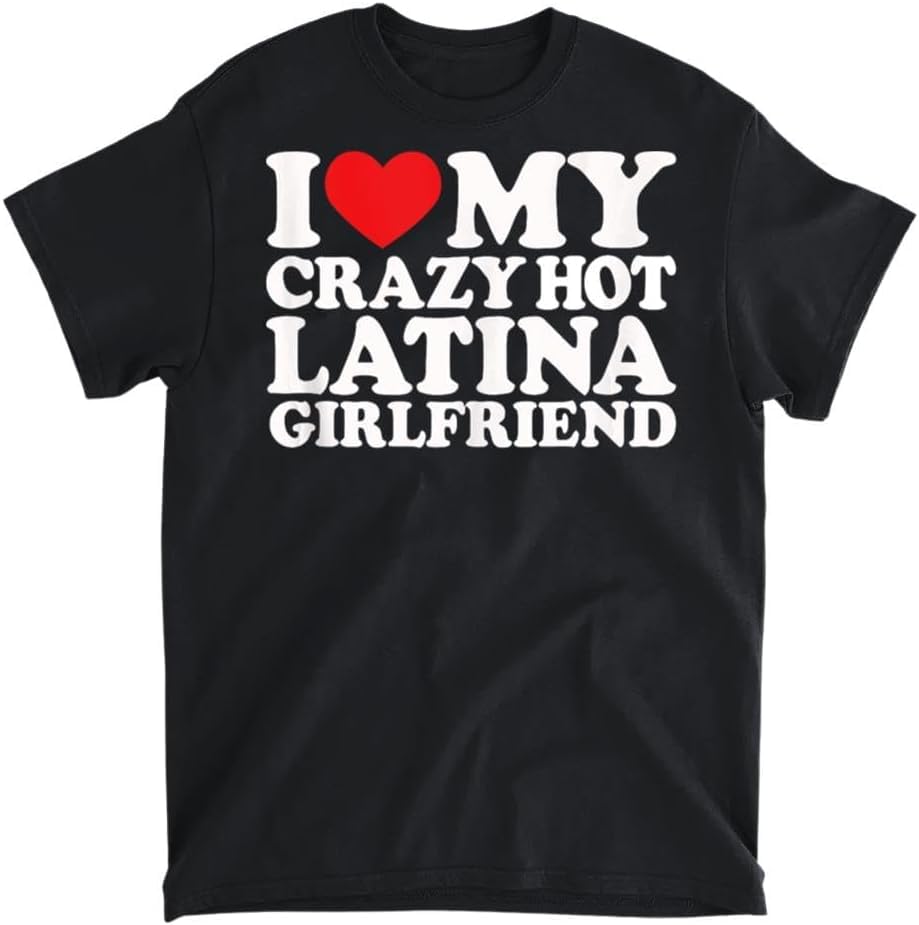 I Love My Crazy Husband | Dames T-shirt | Ik Hou Van Mijn Gekke Vriend Valentijnsdag Valentijnskado Vriendin Zwart