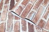 brokat tapete rot gold Ladeeinheit: Usd / Rolle Jidan Peel and Stick Faux Brick Tapete Rust Rot/Blau/Weiß Vinyl Self Adhesive Vorpastiertes Kontakt Papierwanddekoration (Color : 53x100cm)
