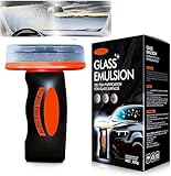 Glass Emulsion Cleaner for Car, Handheld 2 in 1 Glass Emulsion Shower, Automotive Oil Film Cleaning Brush for Windshields, Side Windows, Rearview Mirrors, Etc, Crystal Clear Visibility (100g)