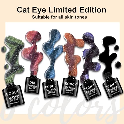 Esmaltes Gel EODCI 9D Cat Eye 7.5ml x6 con imanes miniatura 5