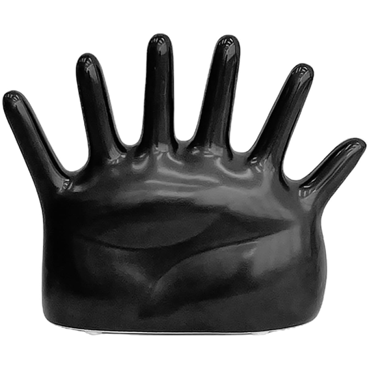 Alipis Ringhalter aus Keramik Handförmig Schwarz Schmuckorganizer für Ringe und Ketten Platzsparender Schmuckständer für Damen und Mädchen Dekorativer Ringständer und Fotoaccessoire