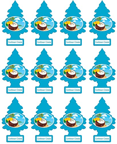 Little Trees Car Air Freshener | Hanging Paper Tree For Home Or Car | Caribbean Colada | 12 Pack #TOP8