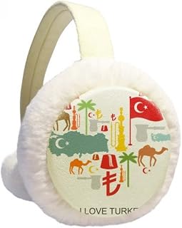 Heart Camel Lira Bandeira Nacional Coqueiro Inverno Aquecedor de Orelhas de Lã para Uso Externo